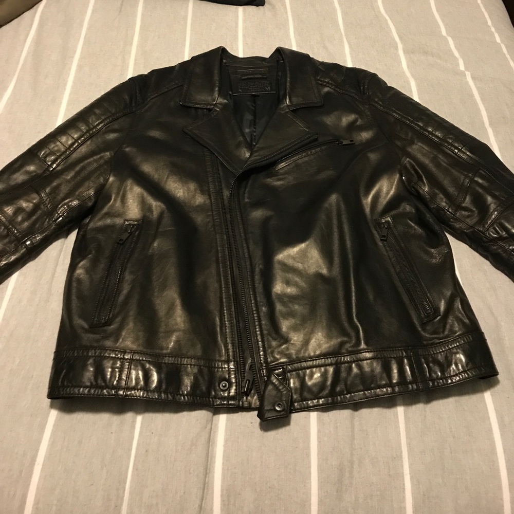 Andrew Marc leather moto jacket